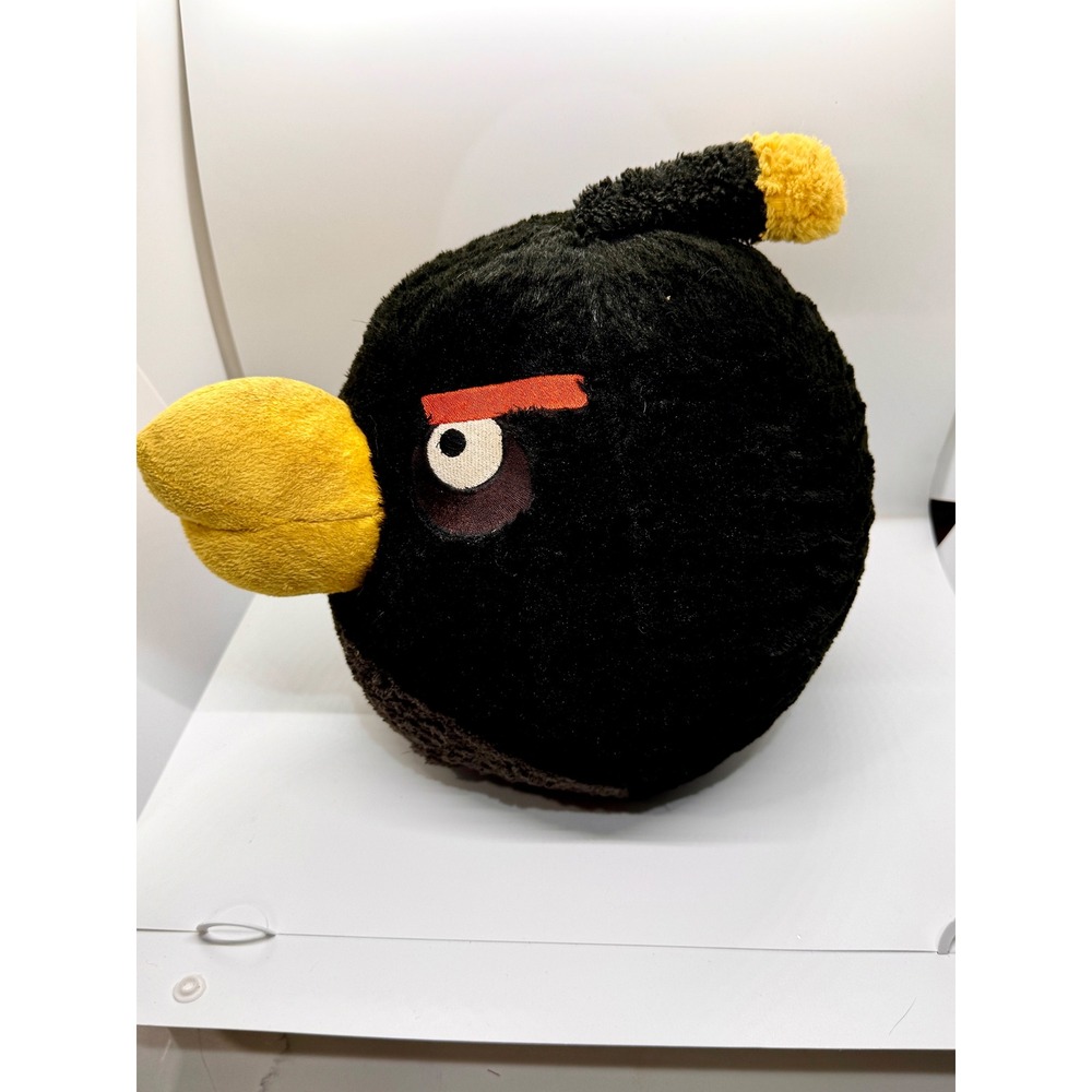 Angry Birds Bomb Black Bird Plush Stuffed Animal Large 11 Inch Rovio Toy - Picture 5 of 13